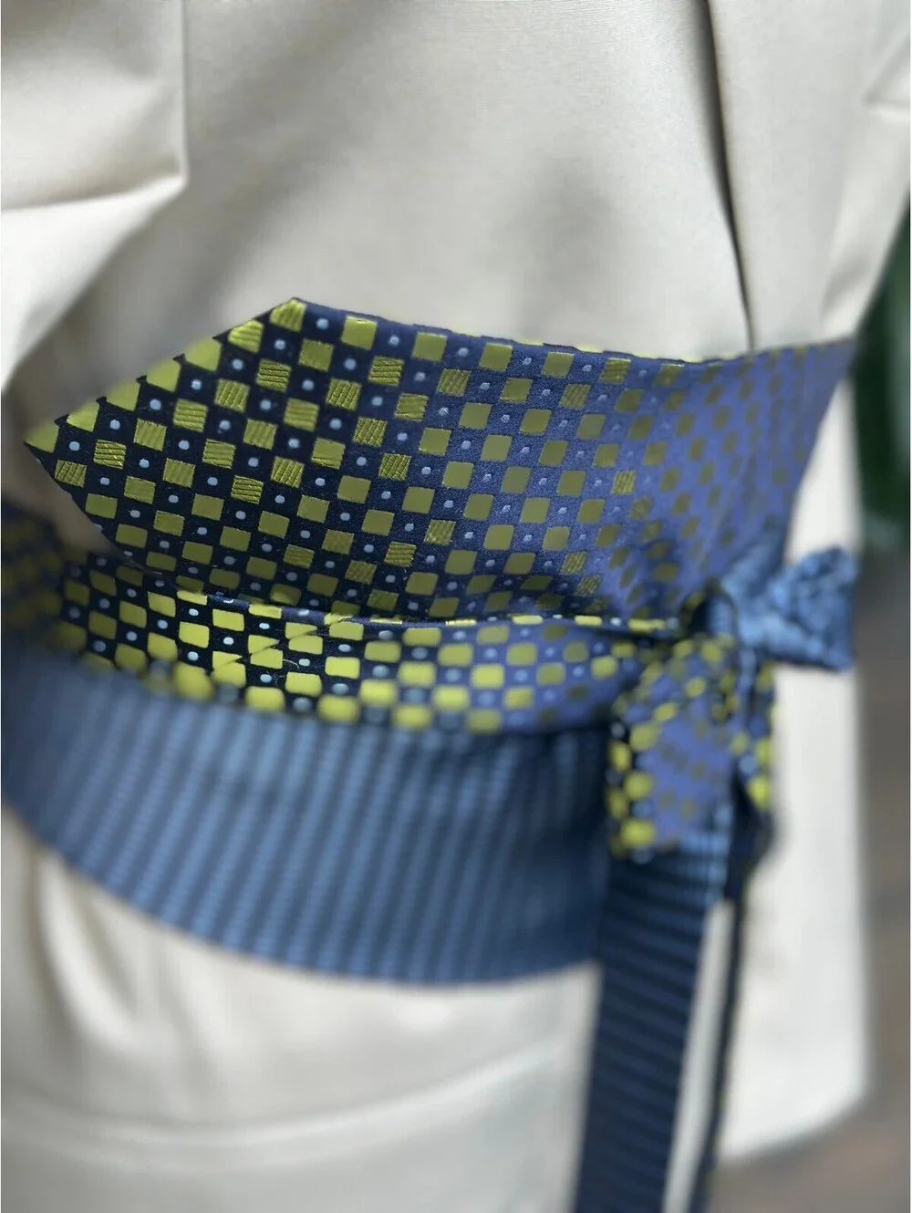 Upcycled Silk Necktie Obi Belt | Handmade Corset Style Belt | One-of-a-Kind | OS